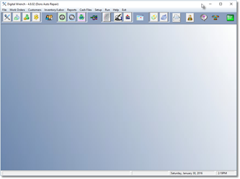 RV Shop Software Main Menu